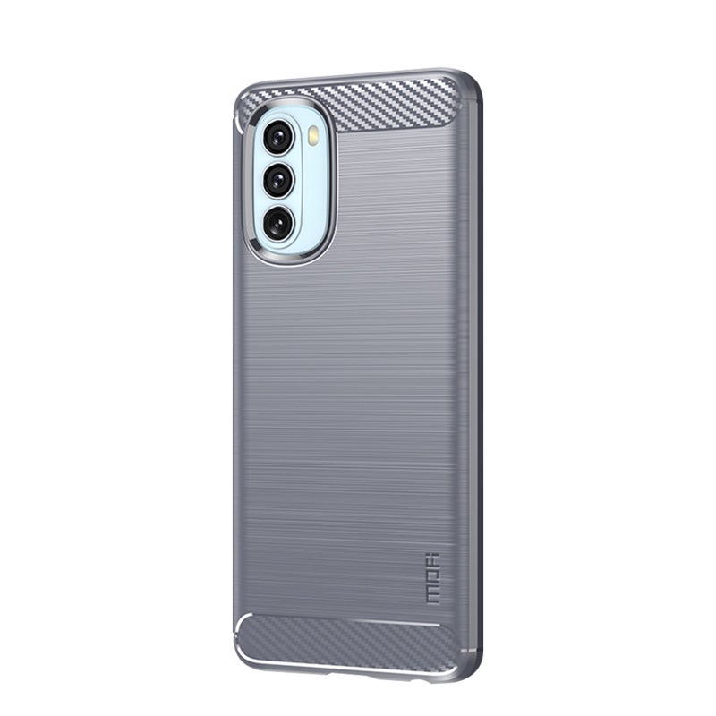 HuHa Case Cover For Motorola Moto G51  5G MOFI Gentleness Brushed Carbon Fiber Soft TPU Case(Gray) - Image 2