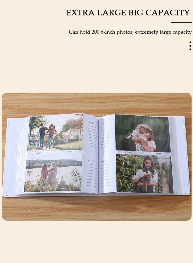 DUNISO 200 Pockets Retro Photo Album for 6 Inches Photos Portable Photo Album for Family Wedding Boys Girls - Image 2