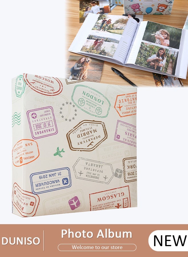 DUNISO 200 Pockets Retro Photo Album for 6 Inches Photos Portable Photo Album for Family Wedding Boys Girls - Image 1