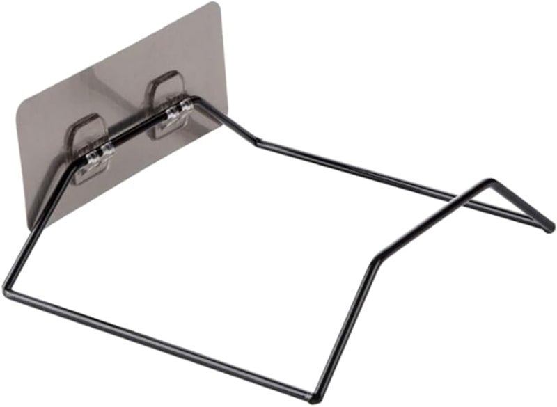 Elegant Black Adhesive Towel Hooks Strong Bathroom Organizer For Smooth Surfaces - Image 1
