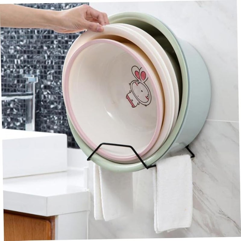 Elegant Black Adhesive Towel Hooks Strong Bathroom Organizer For Smooth Surfaces - Image 2