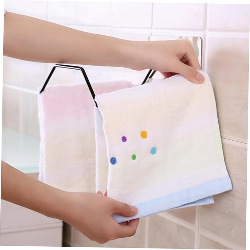 Elegant Black Adhesive Towel Hooks Strong Bathroom Organizer For Smooth Surfaces - Image 5