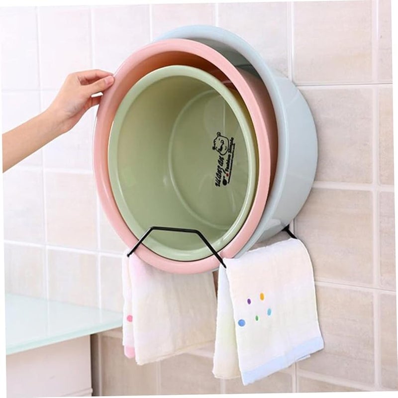 Elegant Black Adhesive Towel Hooks Strong Bathroom Organizer For Smooth Surfaces - Image 3