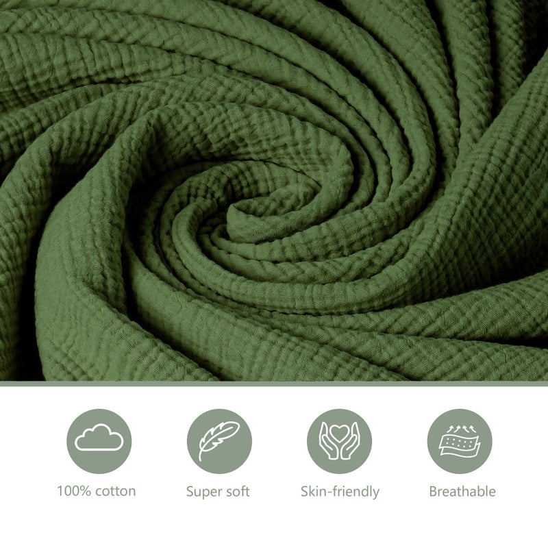 Coreeky Baby Muslin Bassinet Sheets 3 Pack for Boys & Girls, Soft Breathable Cotton Bassinet Mattress Cover, Universal Fit for Hourglass, Oval, and Rectangle Mattress (Leaf Green) - Image 2