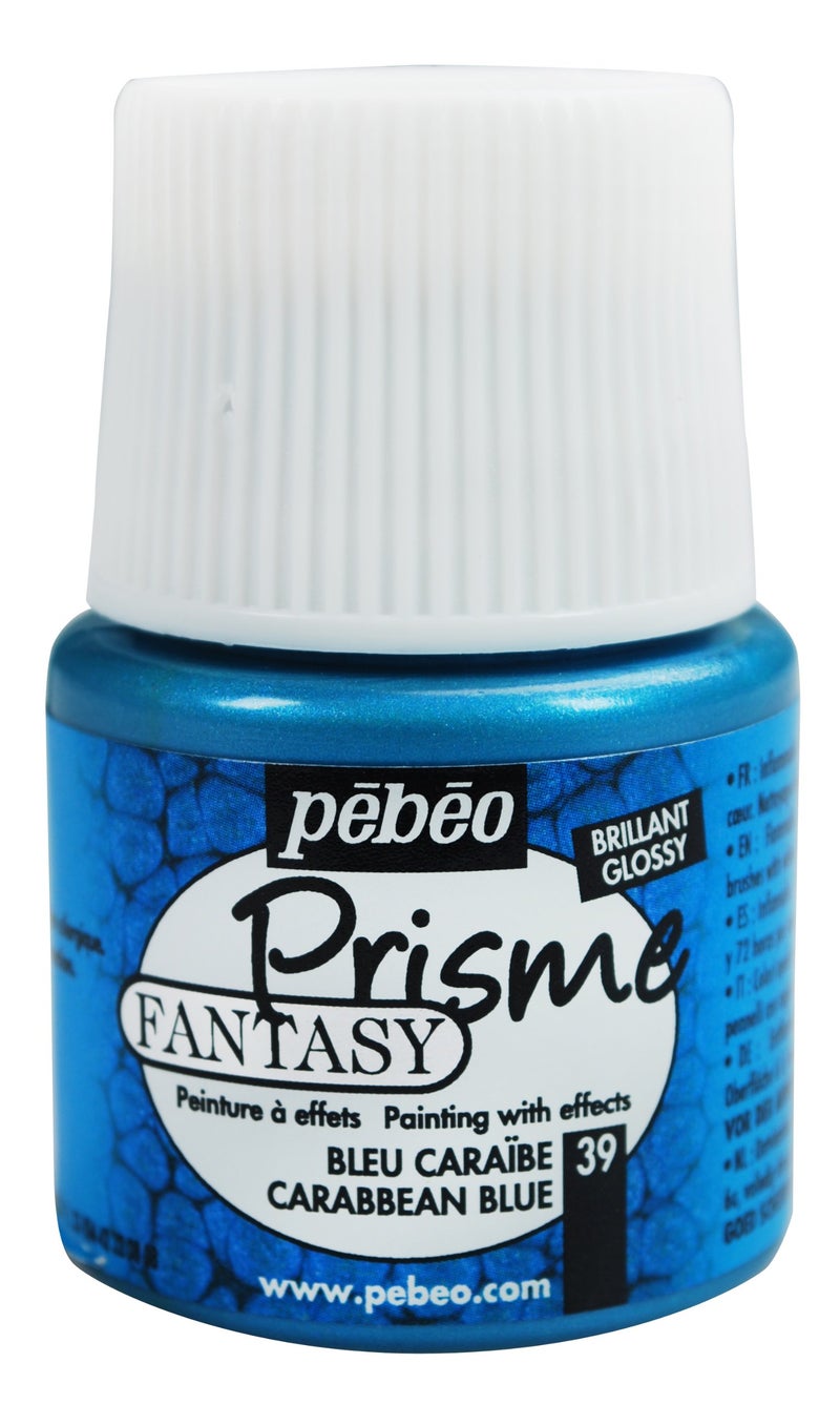 Pebeo Fantasy Prisme, 45 ml Bottle - Caribbean Blue - Image 1