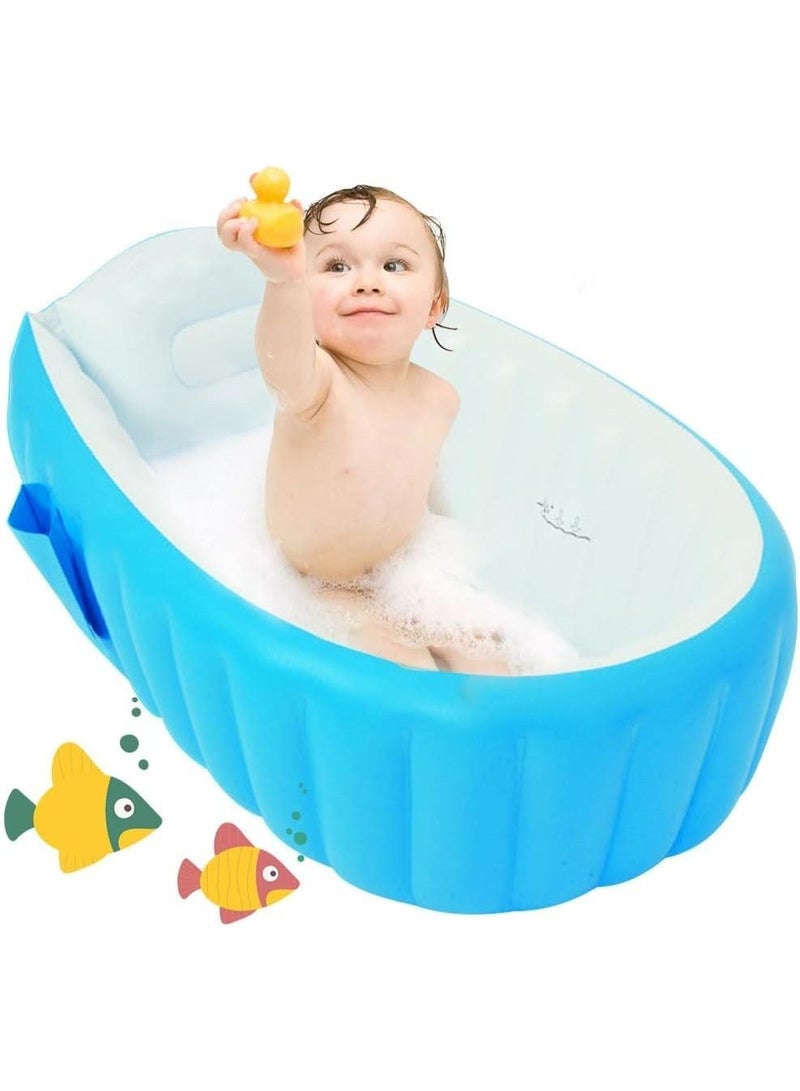 حوض استحمام قابل للنفخ مضاد للانزلاق للاطفال  الرضع ناعم قابل للطي حوض استحمام للسفر، حوض استحمام هوائي مقاس كبير (لعمر 0-3 سنوات) - Image 1