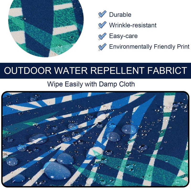NettyPro Patio Chair Seat Cushion Covers Set 4, Waterproof Outdoor Furniture Cushion Slipcovers with Zipper and Tie, 21 x 19 x 3 Inch, Replacement Cover Only, Tropical Leaf - Image 2