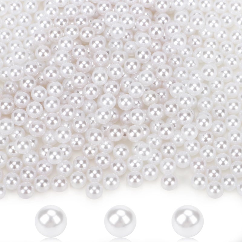 Suream White 1300Pcs Vase Fillers Pearls 8mm031in Faux Plastic Pearls for Crafts No Hole Decorative Bulk Filler Beads for Home Centerpiece Makeup Brush Holder Wedding Candles Table Scatter