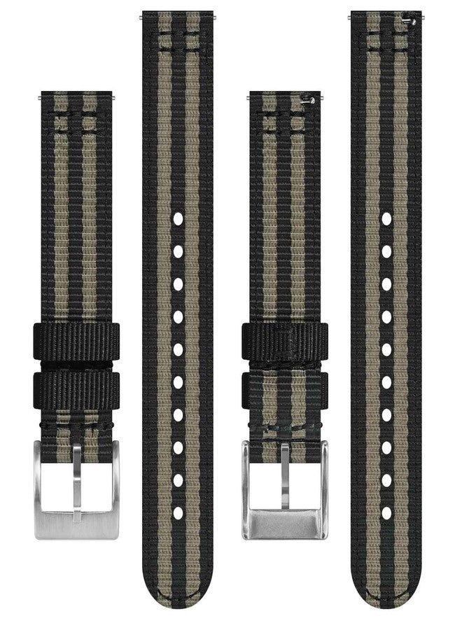 BISONSTRAP Nylon Strap for Men, Two-Piece Military Watch Strap, Quick Release, Brushed Buckle, Strap Width 18 mm, 19 mm, 20 mm, 22 mm, 20mm, Nylon, No gemstone - Image 3