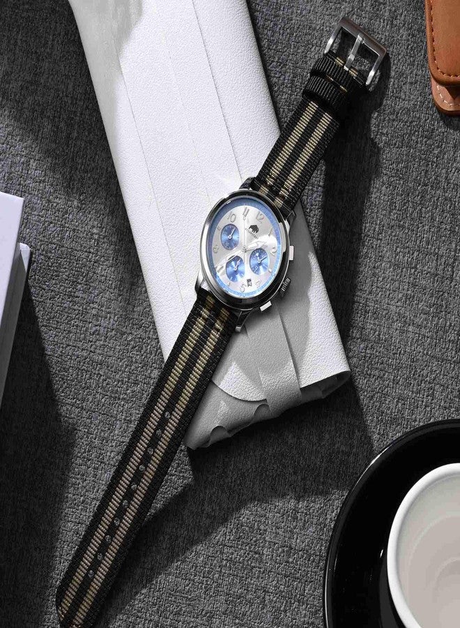 BISONSTRAP Nylon Strap for Men, Two-Piece Military Watch Strap, Quick Release, Brushed Buckle, Strap Width 18 mm, 19 mm, 20 mm, 22 mm, 20mm, Nylon, No gemstone - Image 2