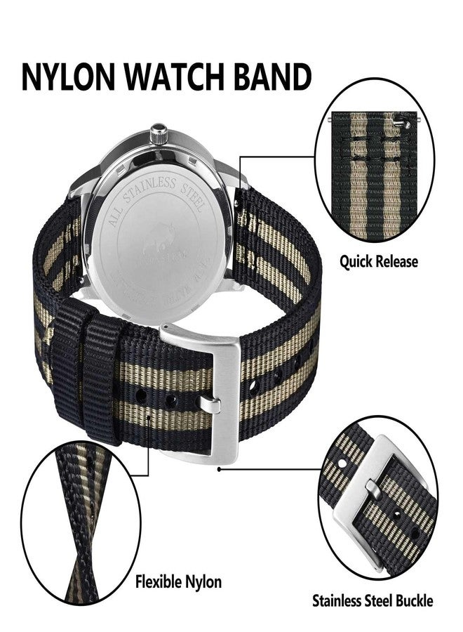 BISONSTRAP Nylon Strap for Men, Two-Piece Military Watch Strap, Quick Release, Brushed Buckle, Strap Width 18 mm, 19 mm, 20 mm, 22 mm, 20mm, Nylon, No gemstone - Image 4