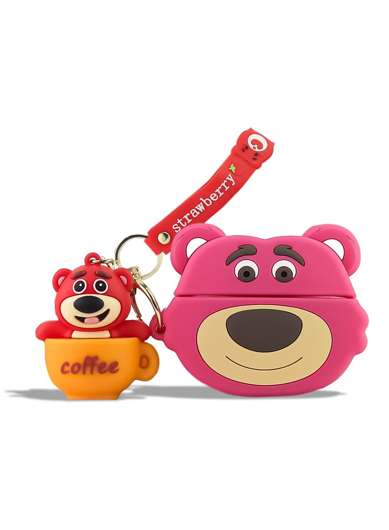 Case Soft Silicone Shockproof Cover for Apple Airpods Pro 2 New 3D Cute Cartoon Creative Fun Case Skin with Keychain Design Charging Case (Lotso)
