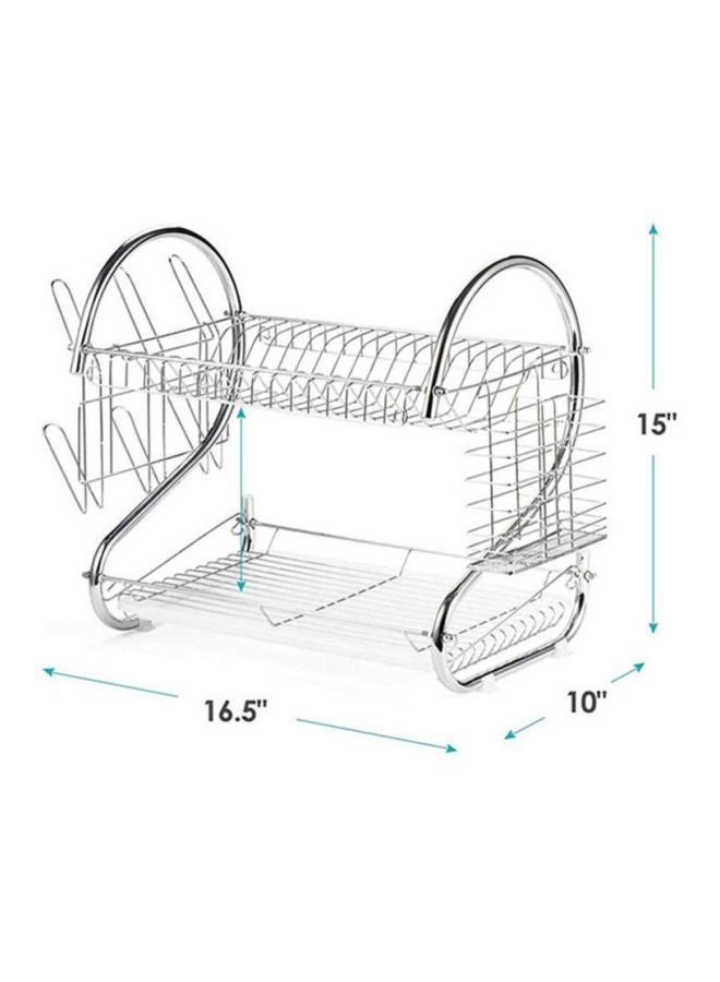 HTC Dish Drying Rack Silver 16.5x10x15inch - Image 2