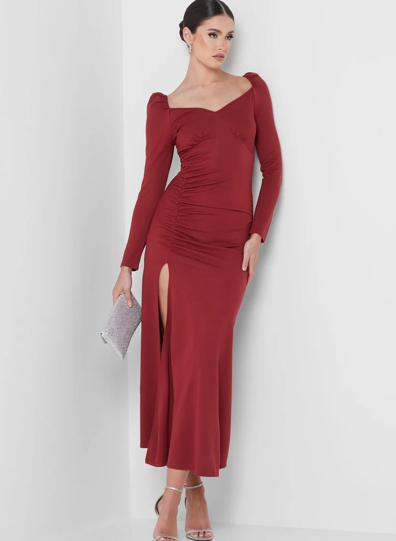 Amy Lynn Ruched Puff Sleeve Dress