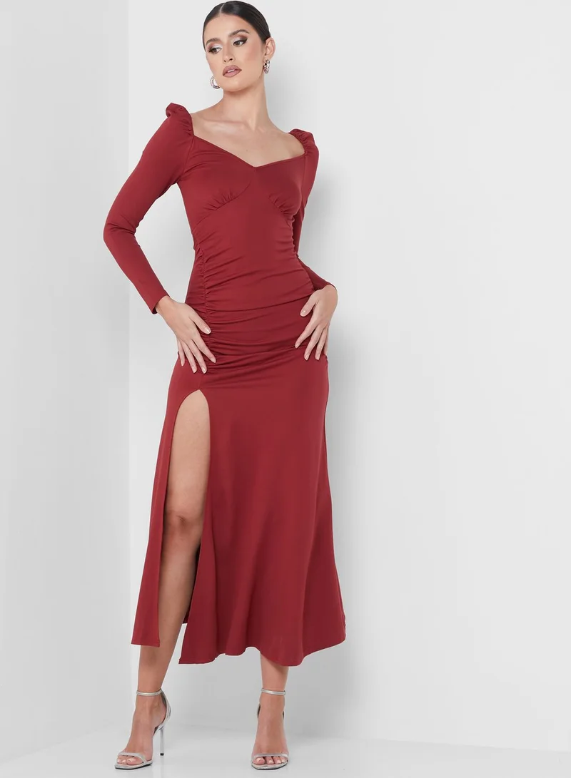 Amy Lynn Ruched Puff Sleeve Dress