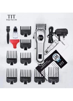TIT Metallic Rechargeable Electric Razor Professional Electric Hair Trimmer Hair Clipper Hair Cutting Machine, Hairdressing Tool Grooming Kit Oil Head Scissors for Men Haircut Kit  - Image 1