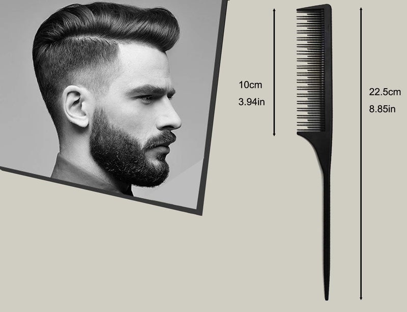AFT90 Professional Teasing Comb, Tail Comb for Root Teasing for Thin, Add Volume Fine and Normal Hair Types, Hair Comb For Women And Men, 8.75 Inches Black 5 - Image 5