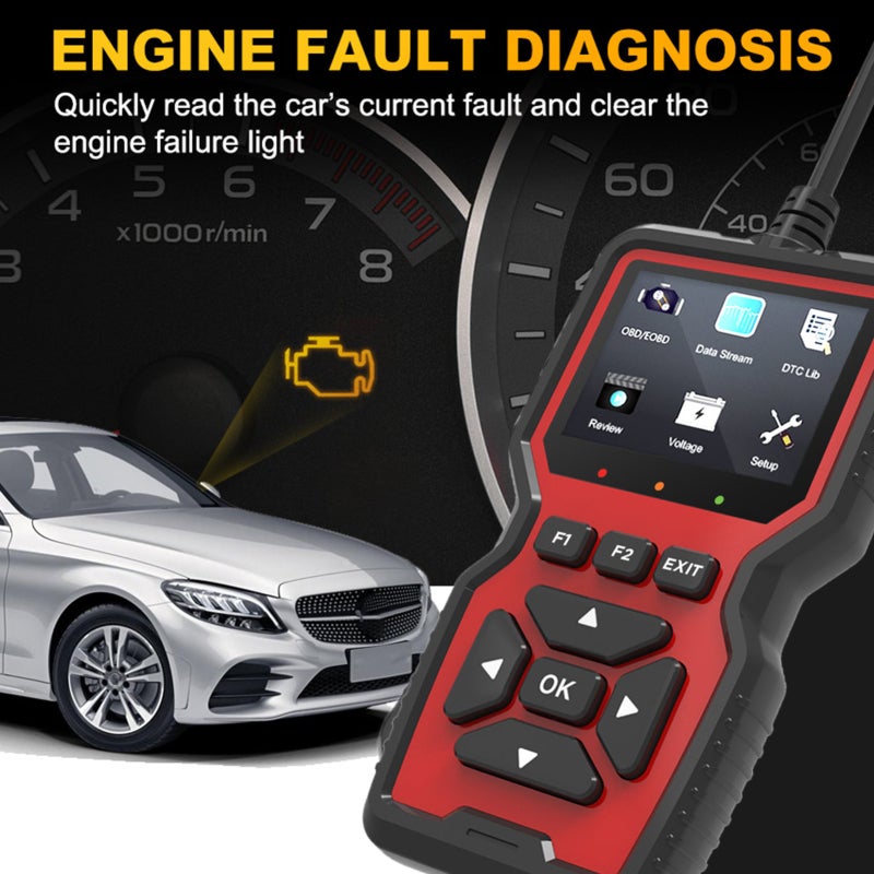 Car Scanner: 240 X 320 Pixels LCD Display Multi-Functions Diagnostic Tool - Wide Capability Vehicle Diagnosis for 1996 US-Based 2004 EU-Based Asian Cars - Image 5