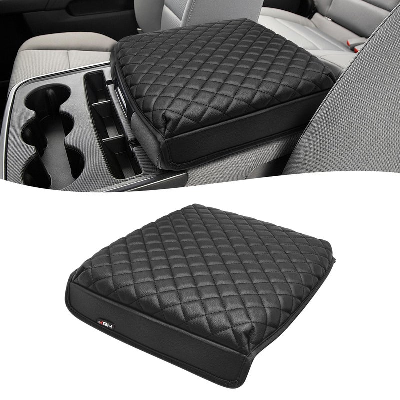 KBH Center Console Armrest Cover for Chevrolet Silverado GMC Sierra 1500 2500 3500 20142018 402040 Jump Seat Vinyl Leather Trim Anti Scratch Black
