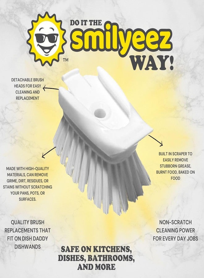 Smilyeez عبوة إعادة تعبئة فرشاة الأطباق Smilyeez لفرشاة Dish Daddy (عبوة 2) إعادة تعبئة فرشاة Dish Daddy رأس استبدال فرشاة الأطباق لفرشاة Dish Daddy رائعة لغسل الأطباق وتنظيف المطبخ - Image 5