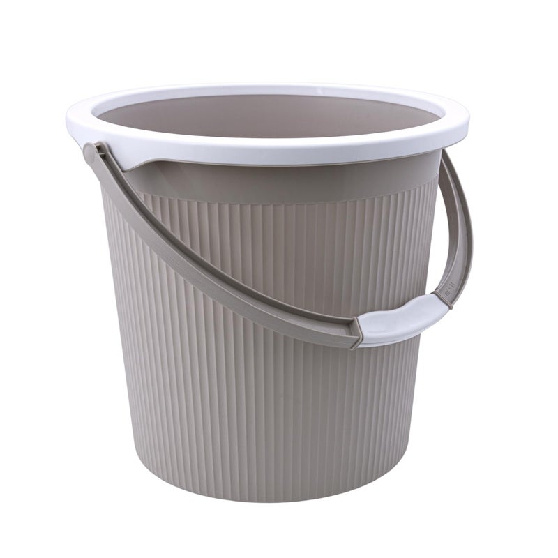AIR O MATIC AIR O MATIC New Plastic Round Double Moulded Unbreakable Bathroom Bucket 25 LTR Ivory Brown 