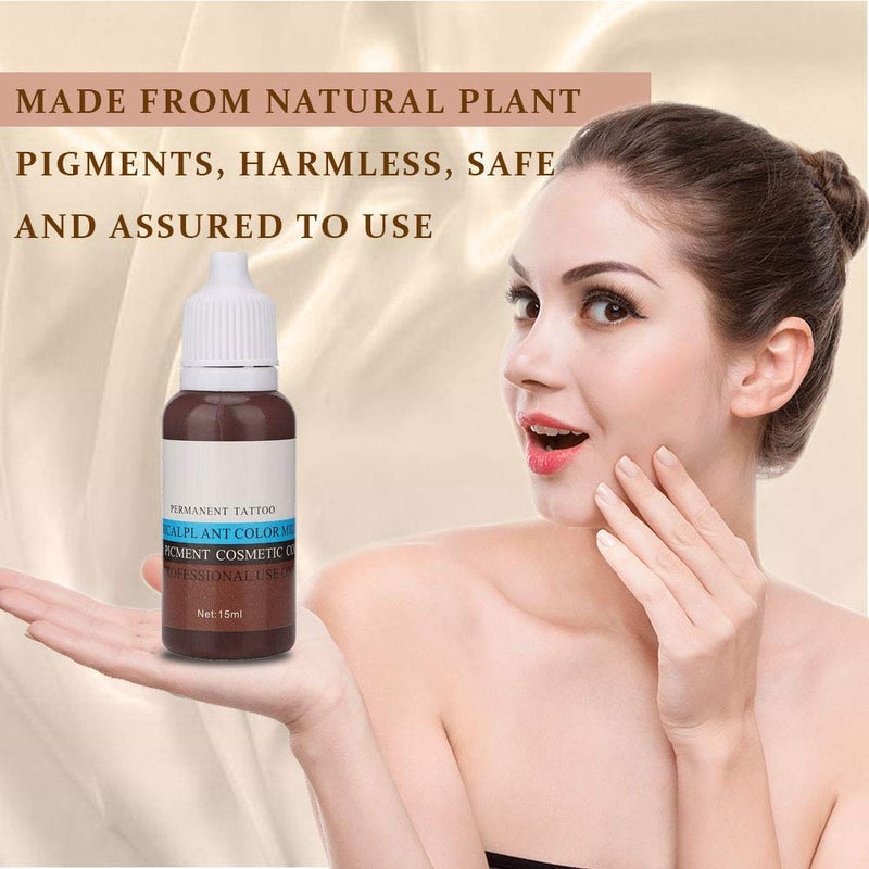 klarako Permanent Makeup Tattoo Ink - Semi-Permanent Eyebrow Eyeliner Color, Long Lasting Color, Natural Color, Suitable For Eyeliner For Tattoo Inks Eyebrow Lip(Eyebrow-Light Coffee) Eyebrow Light Coffee - Image 5