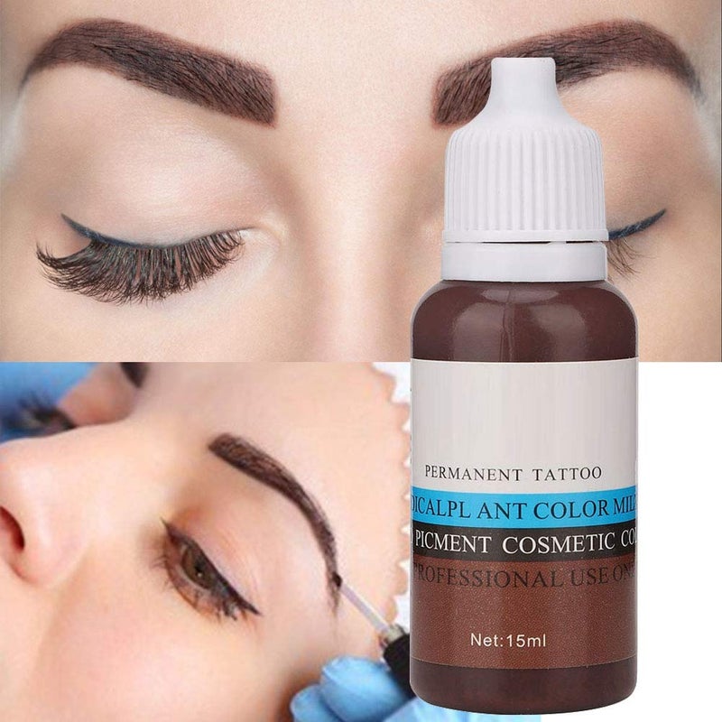 klarako Permanent Makeup Tattoo Ink - Semi-Permanent Eyebrow Eyeliner Color, Long Lasting Color, Natural Color, Suitable For Eyeliner For Tattoo Inks Eyebrow Lip(Eyebrow-Light Coffee) Eyebrow Light Coffee - Image 3