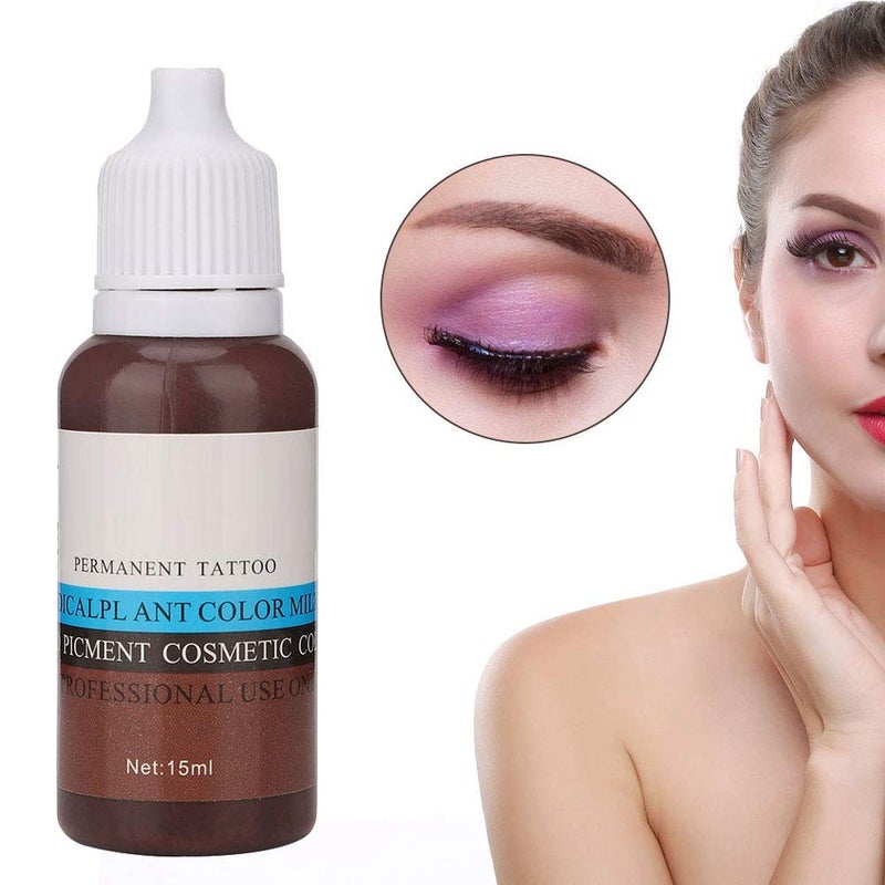 klarako Permanent Makeup Tattoo Ink - Semi-Permanent Eyebrow Eyeliner Color, Long Lasting Color, Natural Color, Suitable For Eyeliner For Tattoo Inks Eyebrow Lip(Eyebrow-Light Coffee) Eyebrow Light Coffee - Image 2