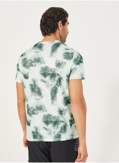Styli Tie-Dye Print Workout T-Shirt with Logo Detail  - Image 4