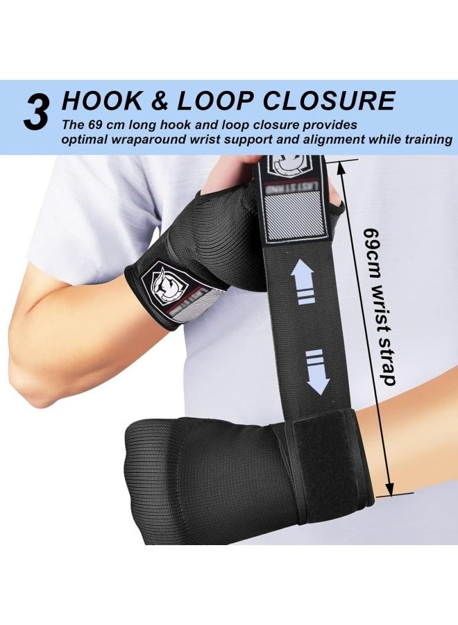 Loquat Hand Wraps Boxing Gloves with Wrist Support Inner Padded Gel Wraps for Boxing Training Punching MMA Martial Arts Muay Thai Speed Bag Training Hands Protection (Pair) - Image 4