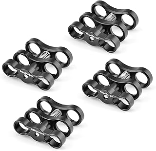 MINIFOCUS Ball Clamp Mount x 4pcs,  360Ã‚Â° Clip Adapter Bracket Holder for Action Sports Camera Underwater Housing - Image 1