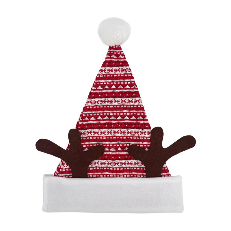 CHRISTMAS MAGIC Santa Hat with Antlers 30x43cm - Image 1