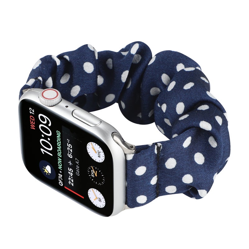 erorex Dots  Ring Cloth Watch Band For Apple Watch Ultra 49Mm&Watch Ultra 2 49Mm / Series 9&8&7 45Mm / Se 3&Se 2&6&Se&5&4 44Mm / 3&2&1 42Mm(Royal Blue) - Image 5