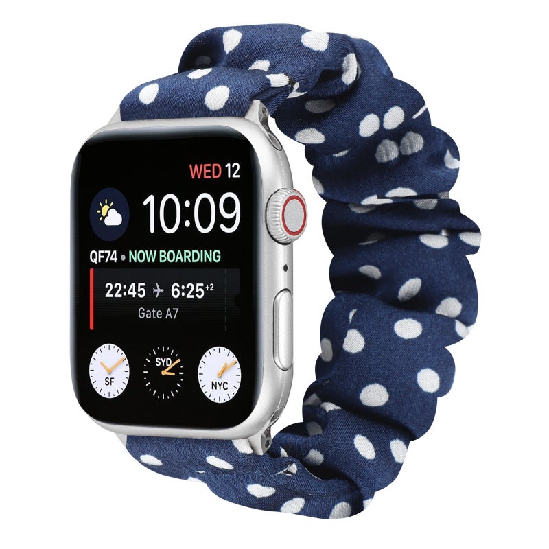 erorex Dots  Ring Cloth Watch Band For Apple Watch Ultra 49Mm&Watch Ultra 2 49Mm / Series 9&8&7 45Mm / Se 3&Se 2&6&Se&5&4 44Mm / 3&2&1 42Mm(Royal Blue) - Image 1