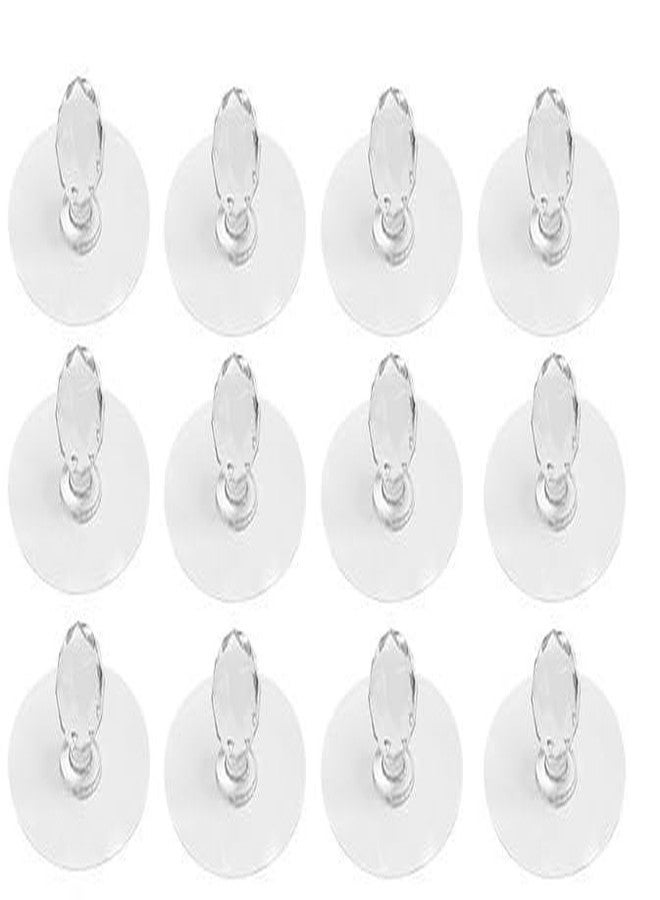 ZIVIK Cabinet Drawer Pull Knobs, Self Adhesive Acrylic Crystal Shaped Pulls Handles Knobs for Wardrobe Cupboard Bathroom Dresser Furniture Door Window (Round Pack of 12) - Image 1