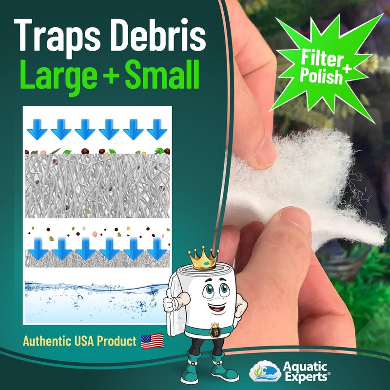Aquatic Experts Aquarium Filter Floss for Fish Tank Filters - FilterFirst Aquarium Filter Pad - Media Roll for Crystal Clear Water, 3/4" - 1" Thick (12 Inch Wide, 72 Inch Long) - Image 4