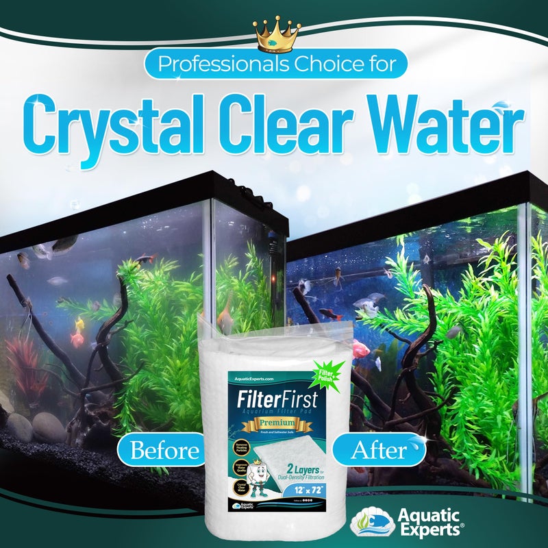 Aquatic Experts Aquarium Filter Floss for Fish Tank Filters - FilterFirst Aquarium Filter Pad - Media Roll for Crystal Clear Water, 3/4" - 1" Thick (12 Inch Wide, 72 Inch Long) - Image 2