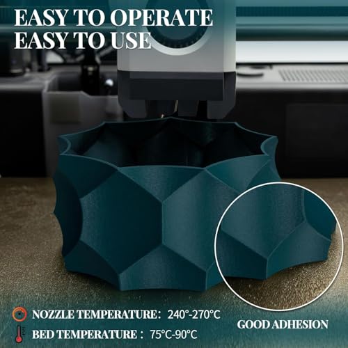 TINMORRY Carbon Fiber PETG Filament 1.75 mm, High Rigidity & Strength PETG CF 3D Printer Filament, Compatible with Most FDM 3D Printers, 1 KG 1 Spool, Peacock Green - Image 3