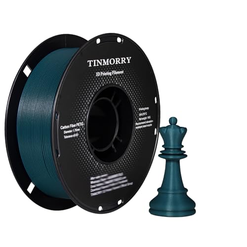 TINMORRY Carbon Fiber PETG Filament 1.75 mm, High Rigidity & Strength PETG CF 3D Printer Filament, Compatible with Most FDM 3D Printers, 1 KG 1 Spool, Peacock Green - Image 1
