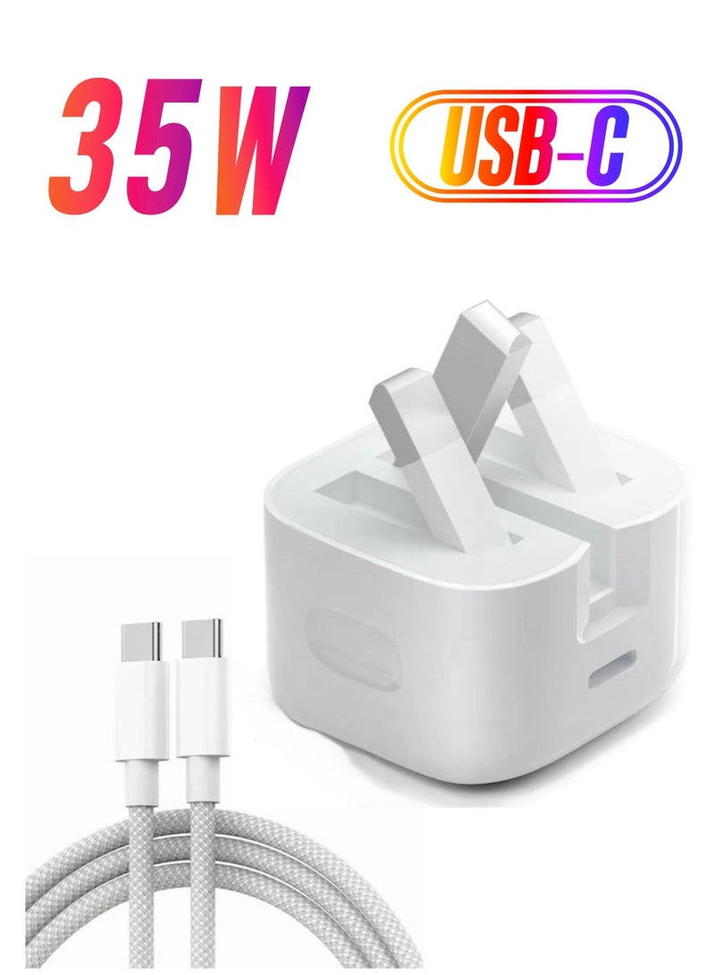 35W Fast USB C Power Adapter Plus Type C Cable for Iphone 15 Pro Max Fast charger Type C Wall Plug for Iphone 15 pro Max/15 Pro/15/15 Plus, Ipad  - Image 1