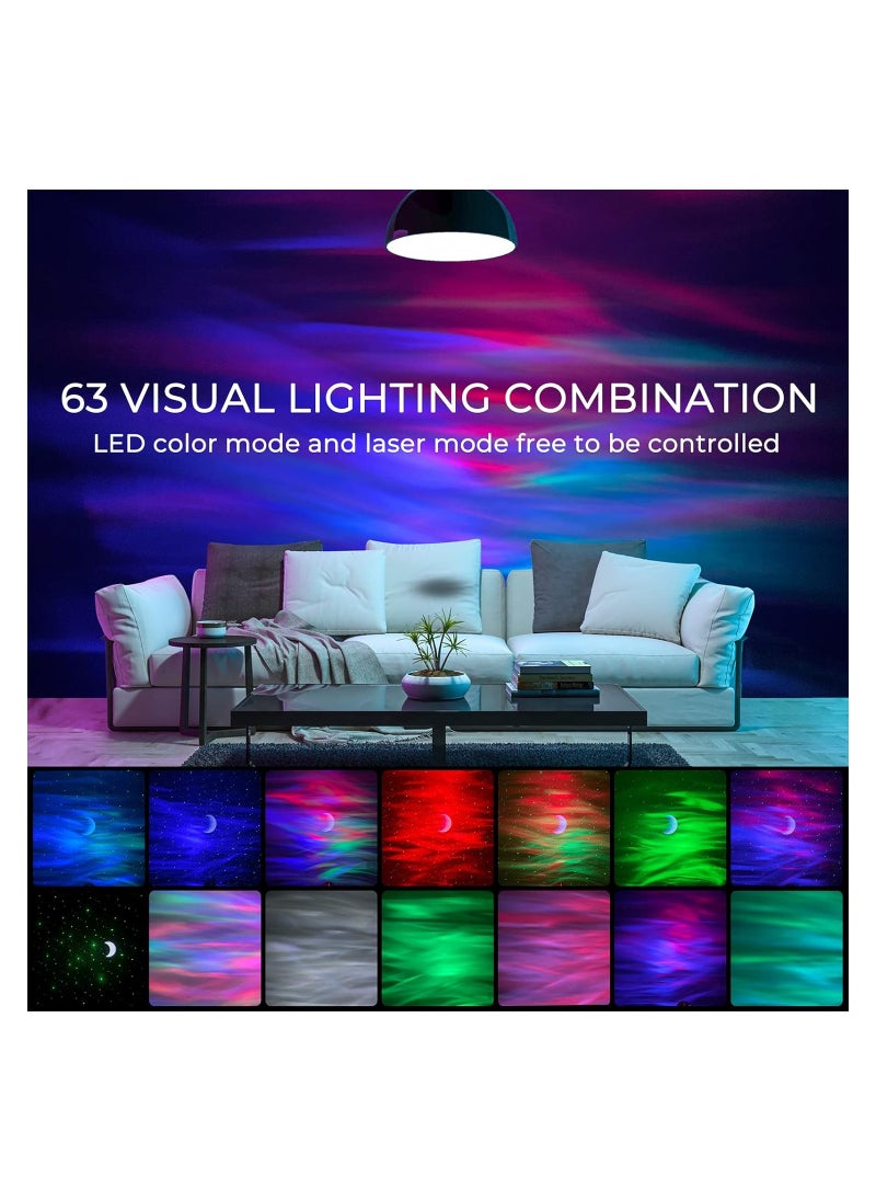 ARNOTEC - Galaxy Aurora Projector,  starry sky projector，3 in 1 LED Northern Lights Star Projector Lamp, 6 White Noise Starry Moon Light with Bluetooth Speaker for Adult Kids Gift, Bedroom, Room Decor - Image 1