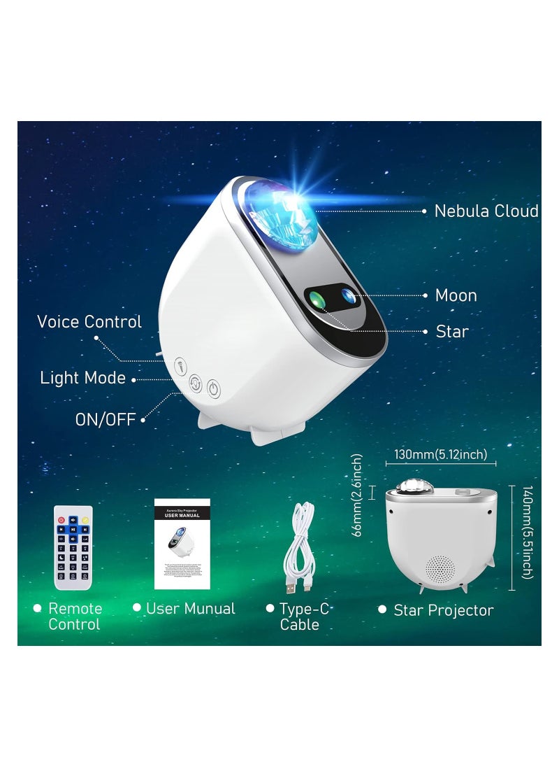ARNOTEC - Galaxy Aurora Projector,  starry sky projector，3 in 1 LED Northern Lights Star Projector Lamp, 6 White Noise Starry Moon Light with Bluetooth Speaker for Adult Kids Gift, Bedroom, Room Decor - Image 1