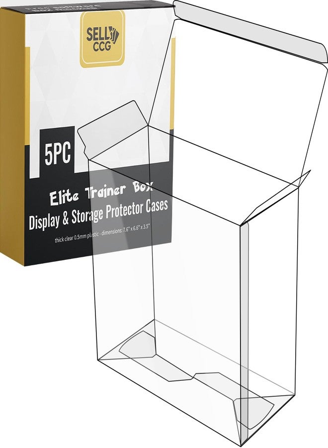 SellCCG - 5PC Perfect Fit ETB Protector Case - Elite Trainer Box Plastic Protectors - ETB Case Display & Storage (5 Pack) - Image 1