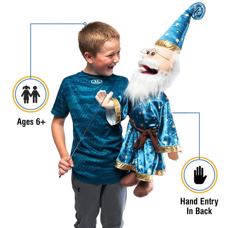 Silly Puppets 25 Wizard wGlasses Full Body Ventriloquist Style Puppet - Image 3