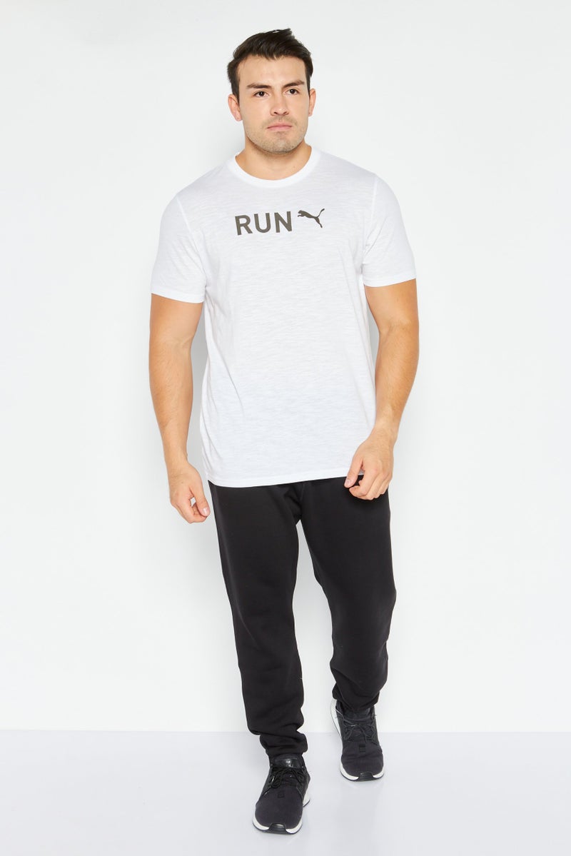 PUMA Men Sportswear Fit Short Sleeves Running T-shirt, White - Image 3