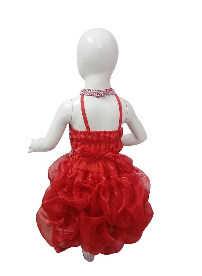 BookMyCostume - BookMyCostume Red Balloon Frock Western Dance Costume Dress for Girls - Premium 4-5 Years - Image 1