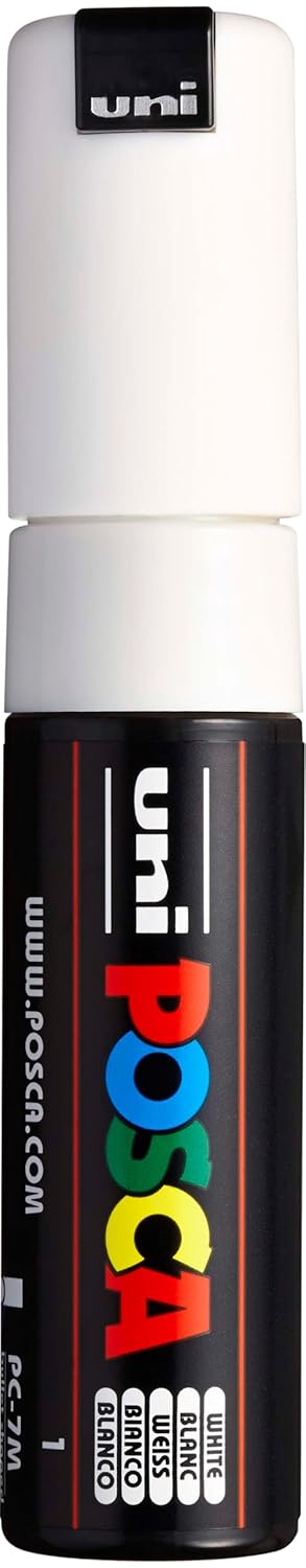 posca Marker 7M in White Pens for Art School Rock Art Fabric Paint Fabric Markers - Image 1