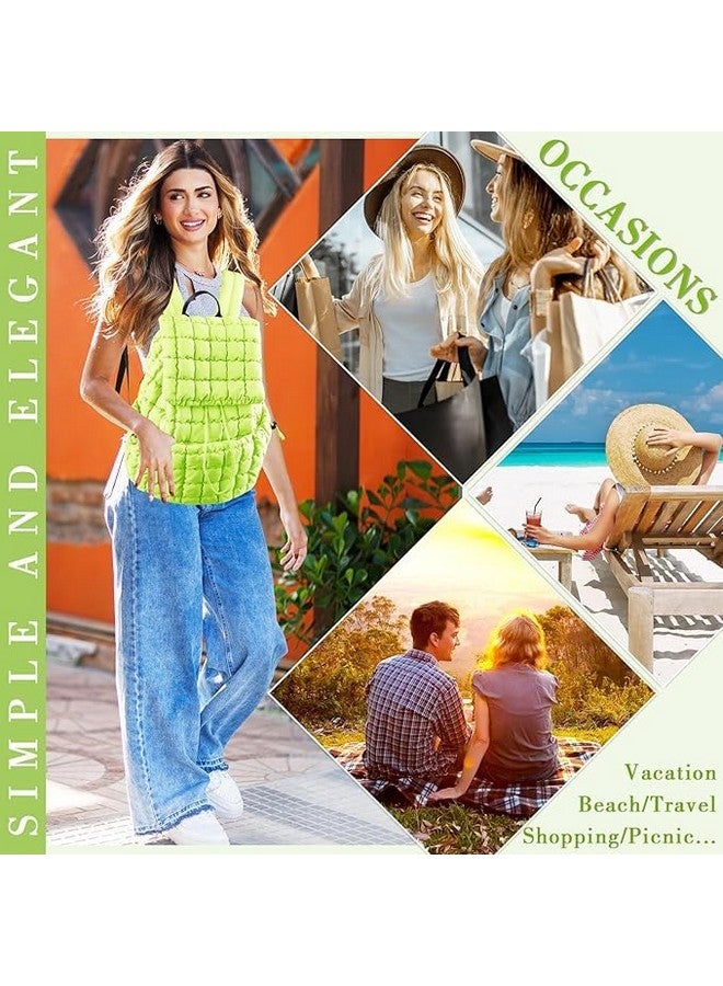 MOCA Trendy Lightweight Backpack for Women, Girls & Teens | Quilted Puffer Daypack for Casual, College & Travel Use | Soft, Stylish & Water-Resistant (Citrus Pop) - Image 4