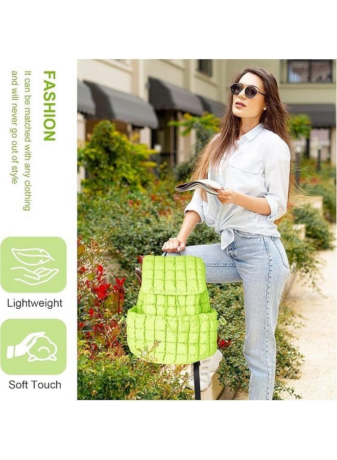 MOCA Trendy Lightweight Backpack for Women, Girls & Teens | Quilted Puffer Daypack for Casual, College & Travel Use | Soft, Stylish & Water-Resistant (Citrus Pop) - Image 5