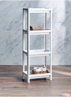 R.VIHAN 4-Tier Shower Caddy Corner Shelf Bathroom Organizer Storage Rack for Bathroom Accessories Amenities Toiletries Shower Shampoo Holder Plastic Shelving Unit Compact Rustproof Waterproof  Shelf for Towels and Bath Mats Bath Shelf Organizer Multi-Tier Shelf Space Saver Kitchen Storage Rack Utility Shelf for Home Kitchen Bathroom Office Spa Salon Use  - Image 2